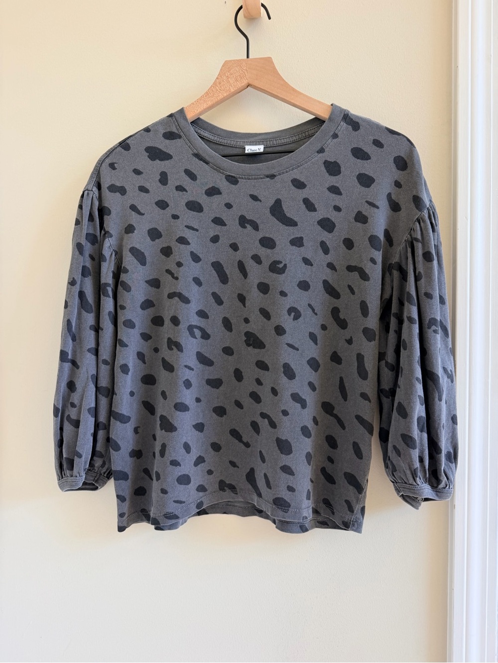 Clare V Drop Shoulder Tee - Faded Black Jag / XS Original Price: $129